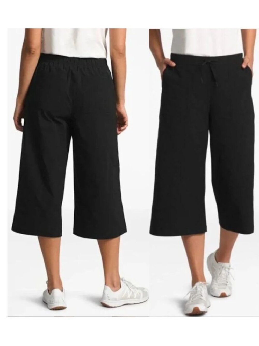North Face - Sightseer Culotte Pants Cropped Wide Leg NF0A3SWE | Black | Size 0